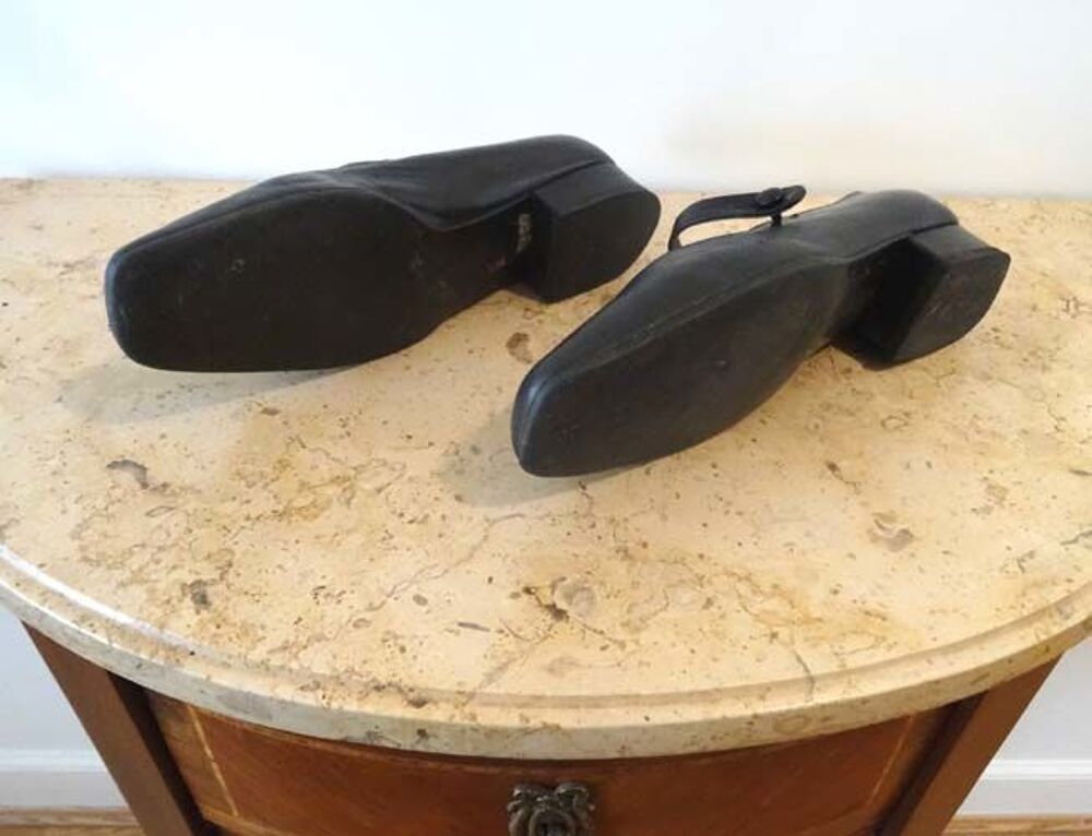 Chaussures femme &agrave; bride en cuir noire, p 37, talons 3 cm Chaussures