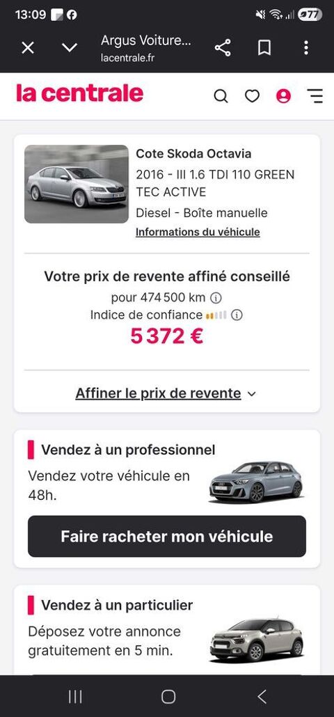 Skoda octavia 1.6 TDI 110 ch CR FAP 4x4 Green Tec Edit