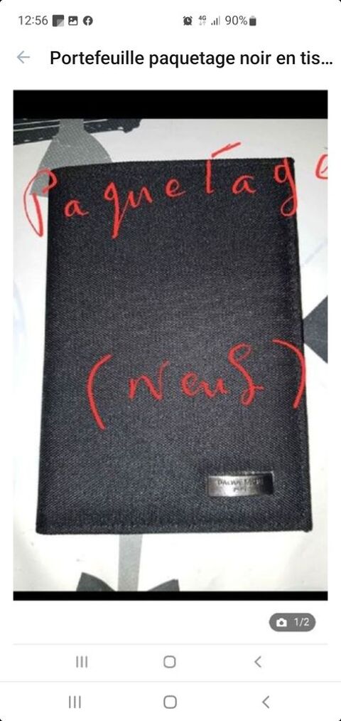 portefeuille paquetage noir en tissu ( neuf) 10 Bron (69)