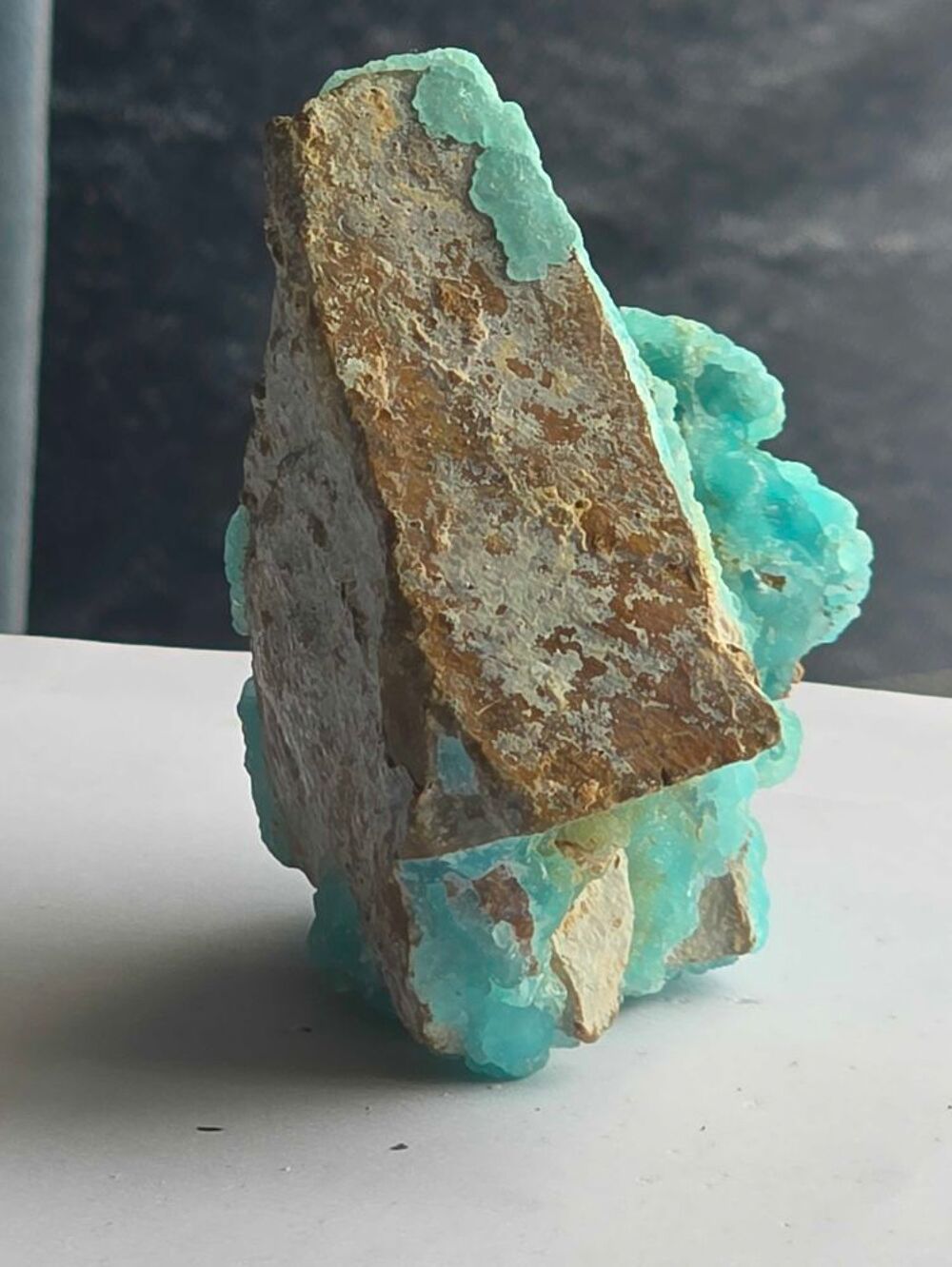 Superbe Min&eacute;ral H&eacute;mimorphite Bleue-Collection 129g 