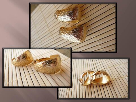 Boucles oreilles plaqu� or 15 Nice (06)