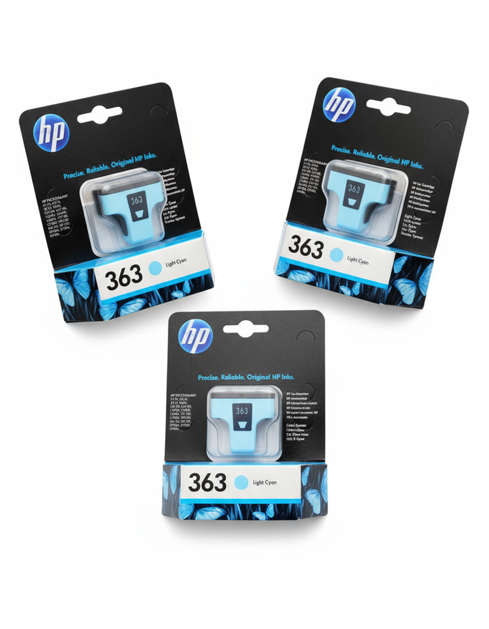 Lot 3 cartouches HP 363 scell&eacute;es Light Cyan &amp; Cyan Photosmar Matériel informatique
