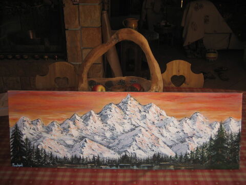 HUILE SUR TOILE MONTAGNE ENNEIGEE 150 Le Sauze-du-Lac (05)