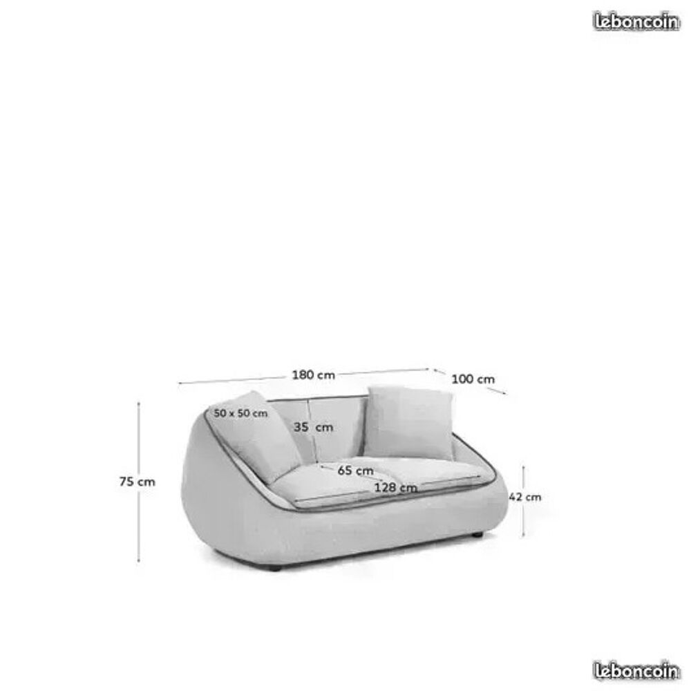 Canap&eacute; tissu 2 places design contemporain Kavehome. Meubles