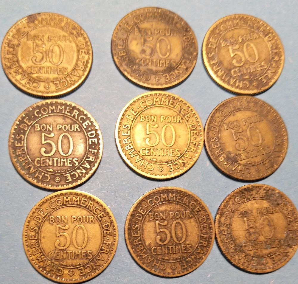 Monnaie 50 centimes chambres de commerce de 1921 &agrave; 1929 