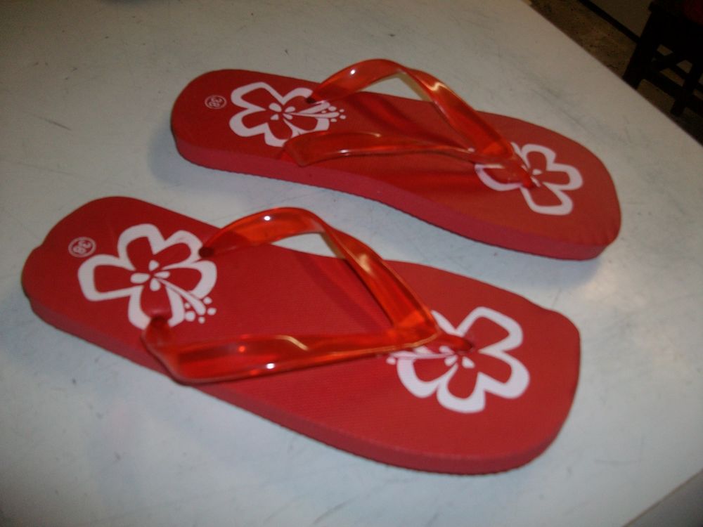 Tongs pointure 38 Rouge et Noir-neuves Chaussures