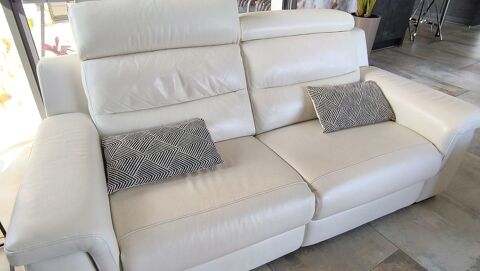Canaps tout cuir blanc avec siges relax lectriques  840 Villefranche-de-Rouergue (12)