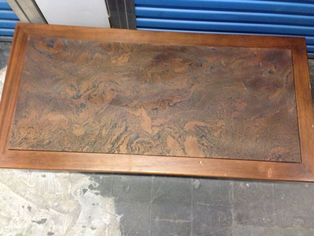 Table basse en bois et pierre Meubles