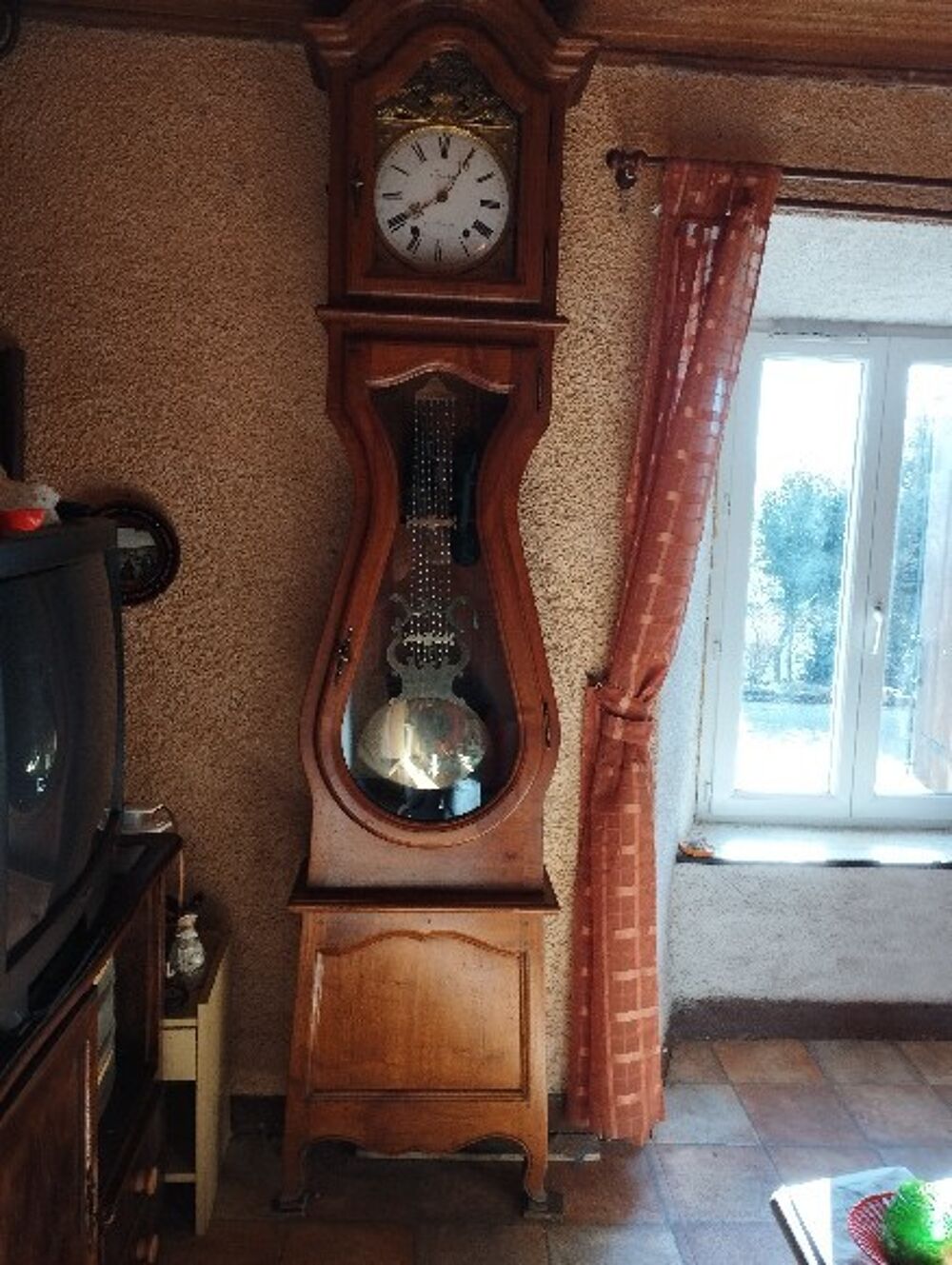 Horloge comtoise en bois avec balancier Décoration