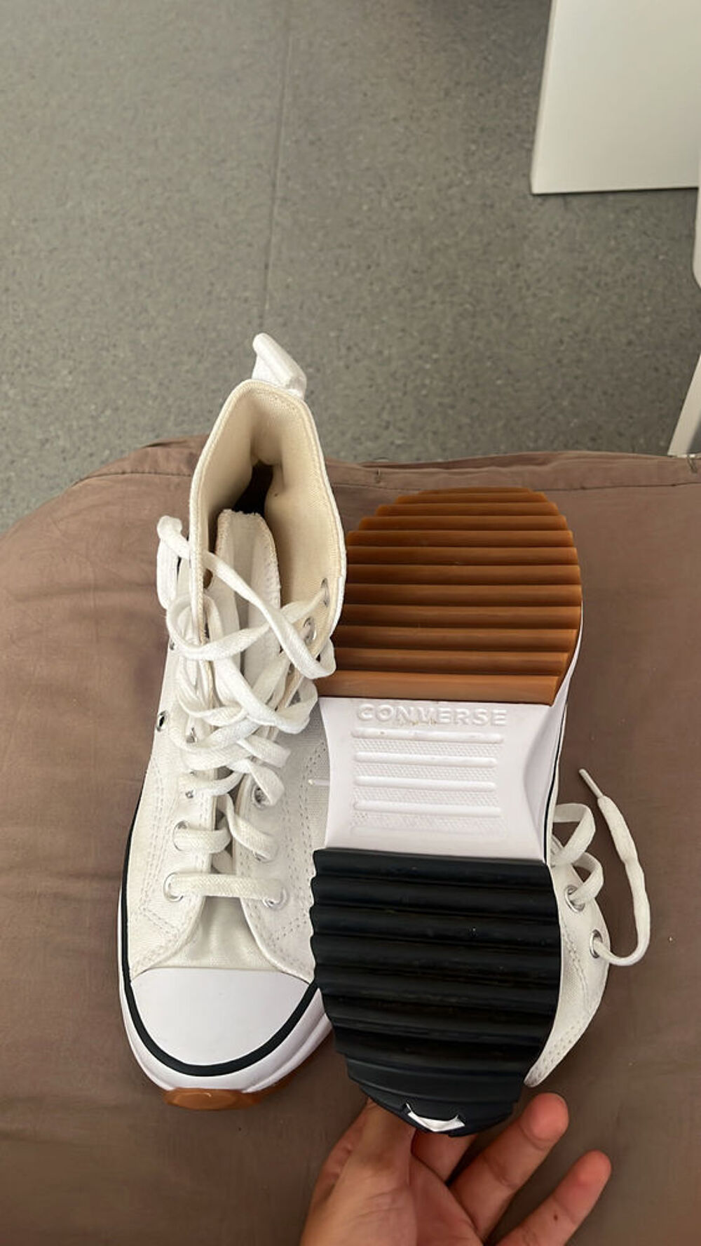 converse blanche plate-forme Chaussures