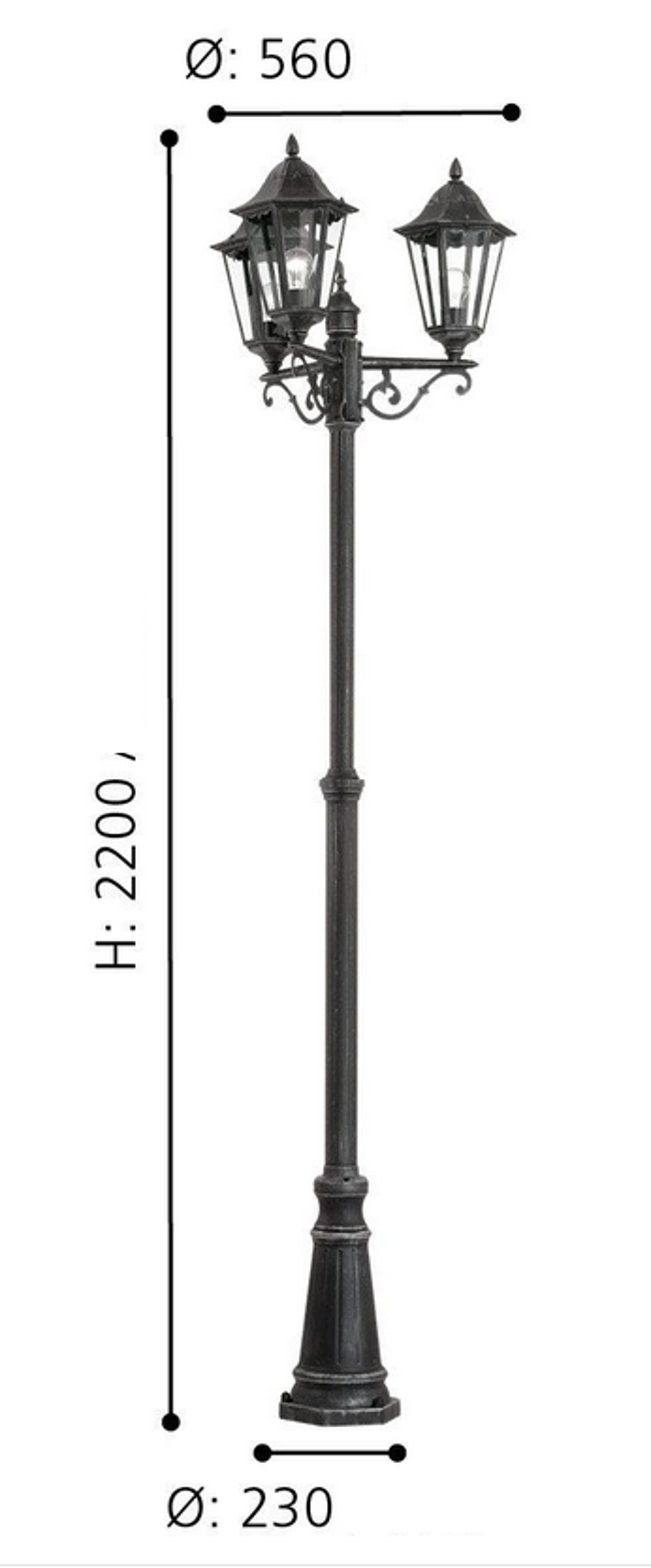 lampadaire exterieur fonte aluminium h 2200 mm Bricolage