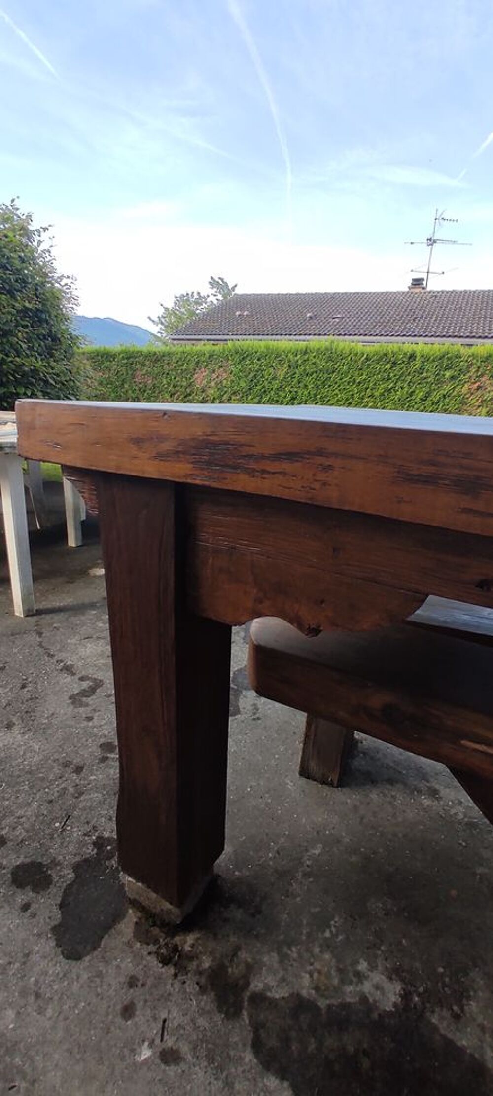 TABLE de FERME bois massif pour ext&eacute;rieur Meubles