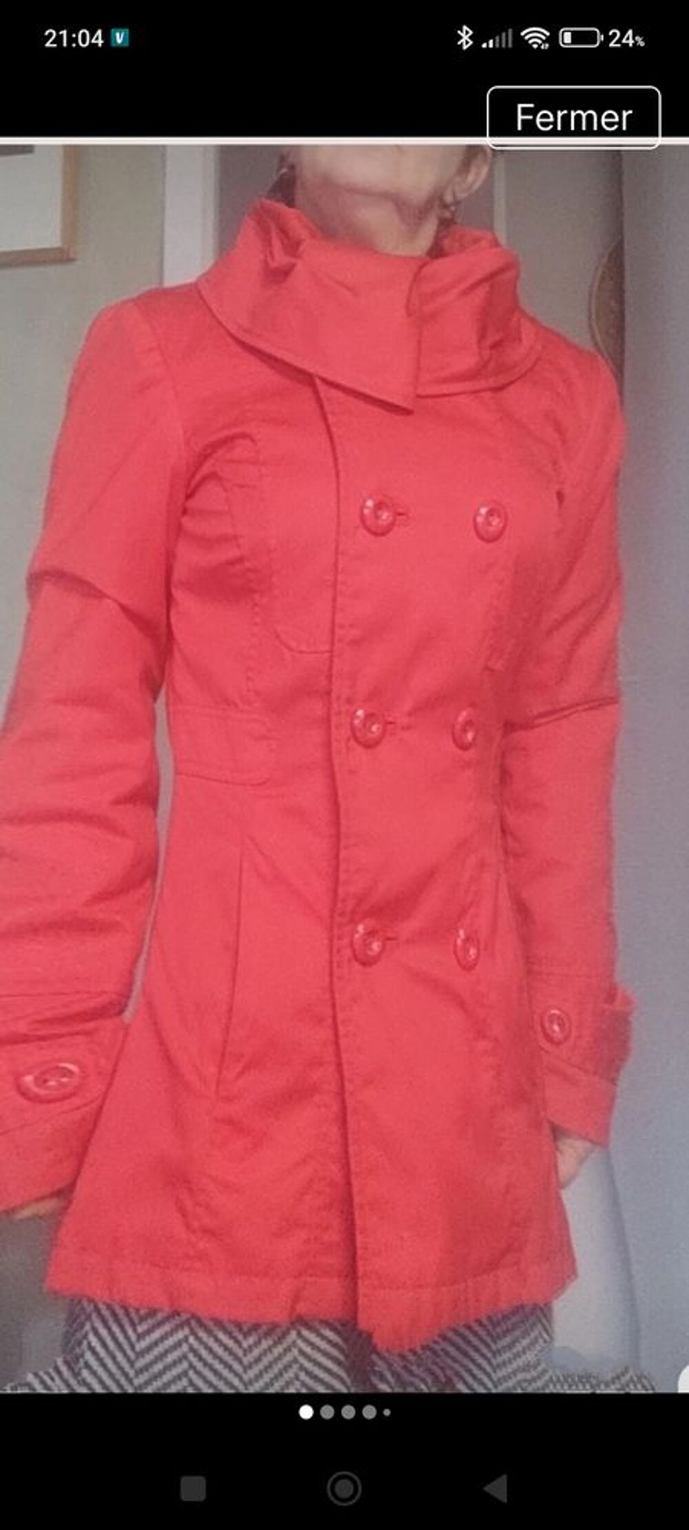 Veste rouge &agrave; double boutonnage Vêtements
