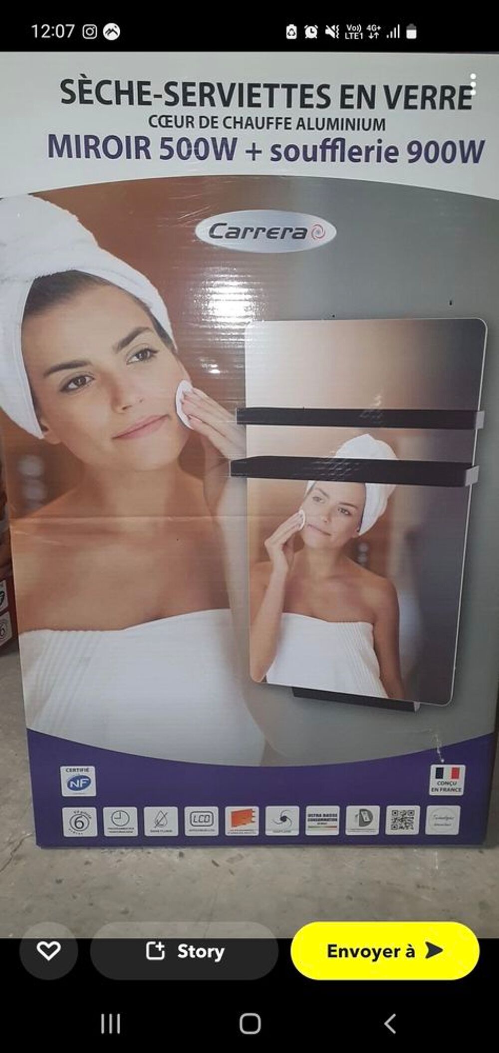 Seche serviette miroir+souflerie Electroménager