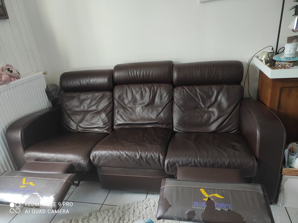 canap&eacute;+ fauteuil cuir Meubles