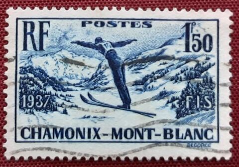 timbre CHAMONIX MONT BLANC 1F50  oblit�r� 1t 1 Pontoise (95)