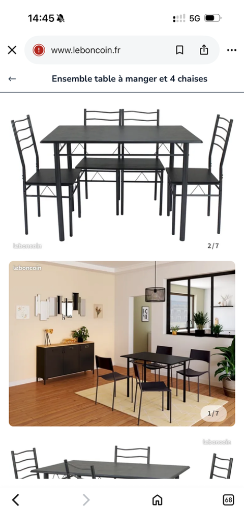 Ensemble table et 4 chaises Cergy (95)