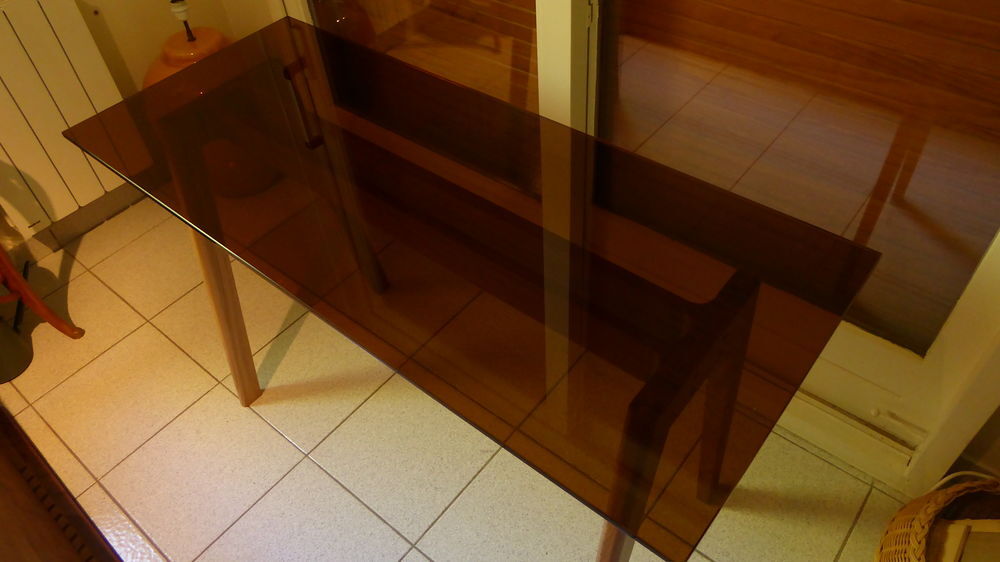 Table console d'appoint verre et bois Meubles