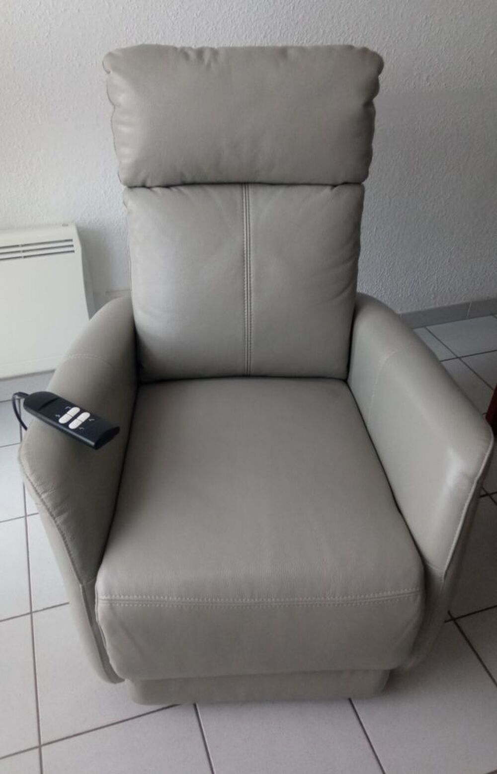 FAUTEUIL HAMILTON CUIR GRIS Meubles