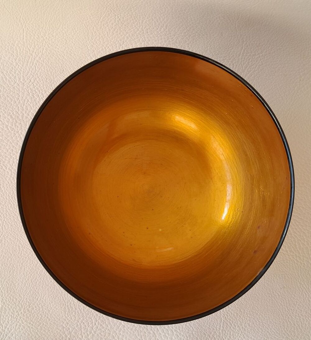 bol et cuill&egrave;re d&eacute;coratif en bois laqu&eacute; Khokhloma URSS Décoration