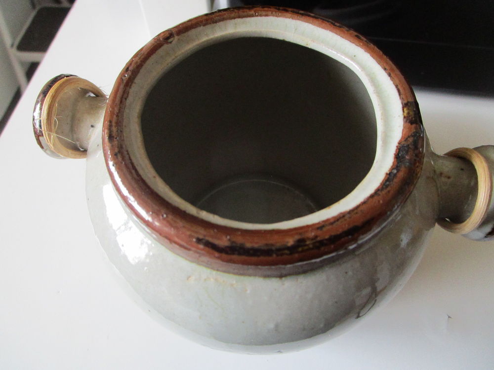 pot cornichons terre cuite &eacute;maill&eacute;e Cuisine