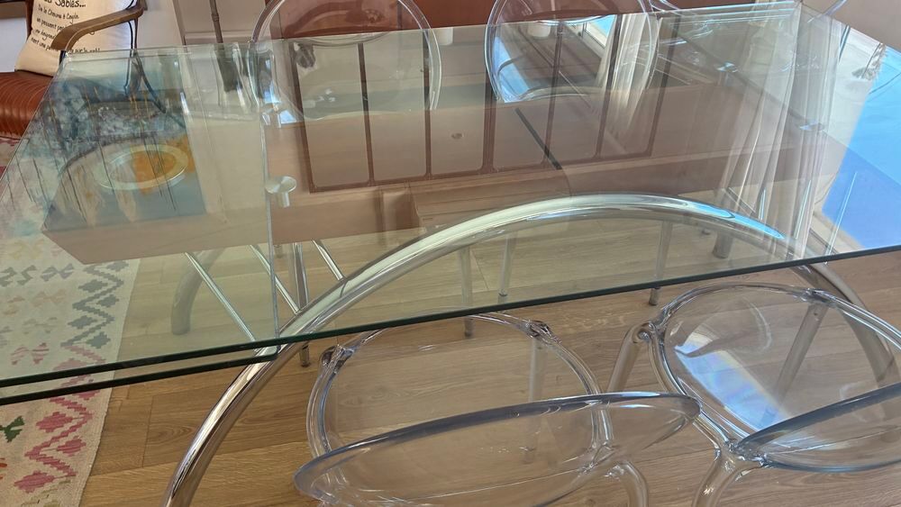 Table verre Roche et Bobos. "grand &eacute;cart" Meubles