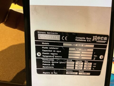  Chaudi�re au fioul 1996 + r�servoir 500 litres 
500 Le Barcar�s (66)