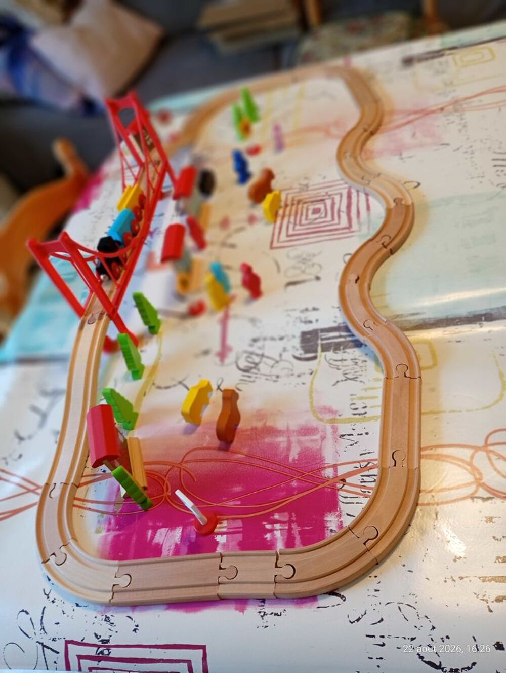 circuit de train en bois carousel Jeux / jouets
