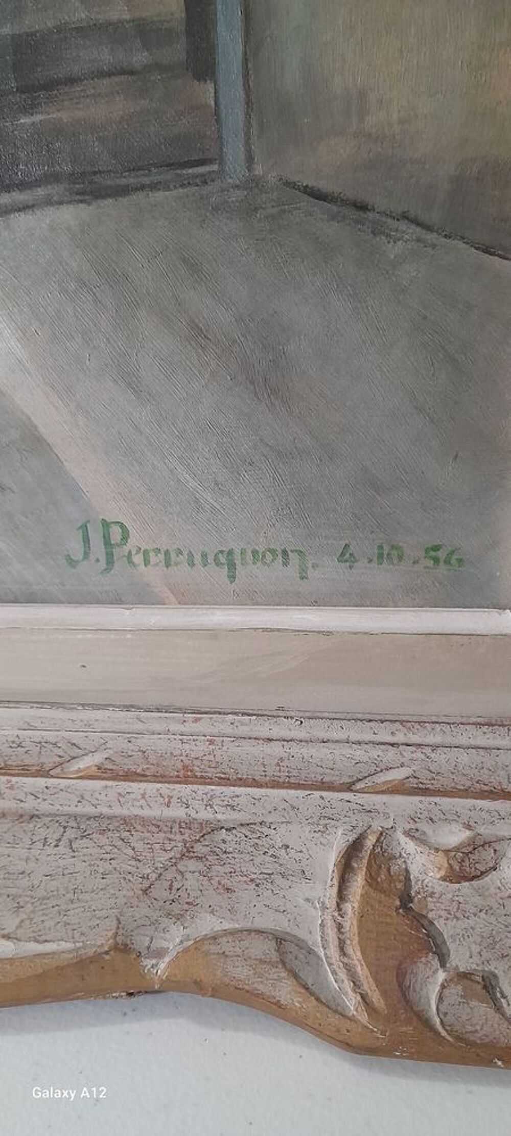 Tableau Huile sur Toile, Sign&eacute; J. PERRUQUON 4.10.56 - Ruelle Décoration