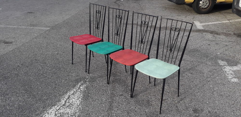 04 chaises Colette Gueden ann&eacute;es 1950/60 Meubles