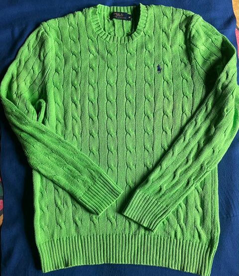 Pull Ralph Lauren - coton torsad - Vert 70 Ivry-sur-Seine (94)
