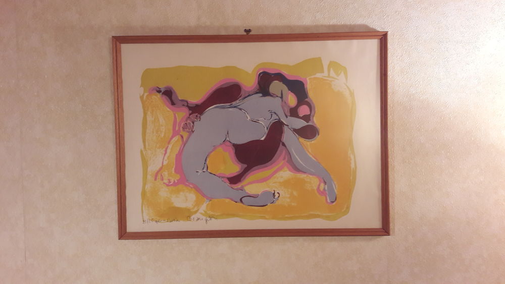 Lithographie originale de Daniel Mangion "&eacute;rotique n&deg; 3" 