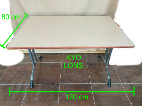 Table rectangulaire bureau 120x80 cm, blanc beige gris bois 65 Foncine-le-Haut (39)