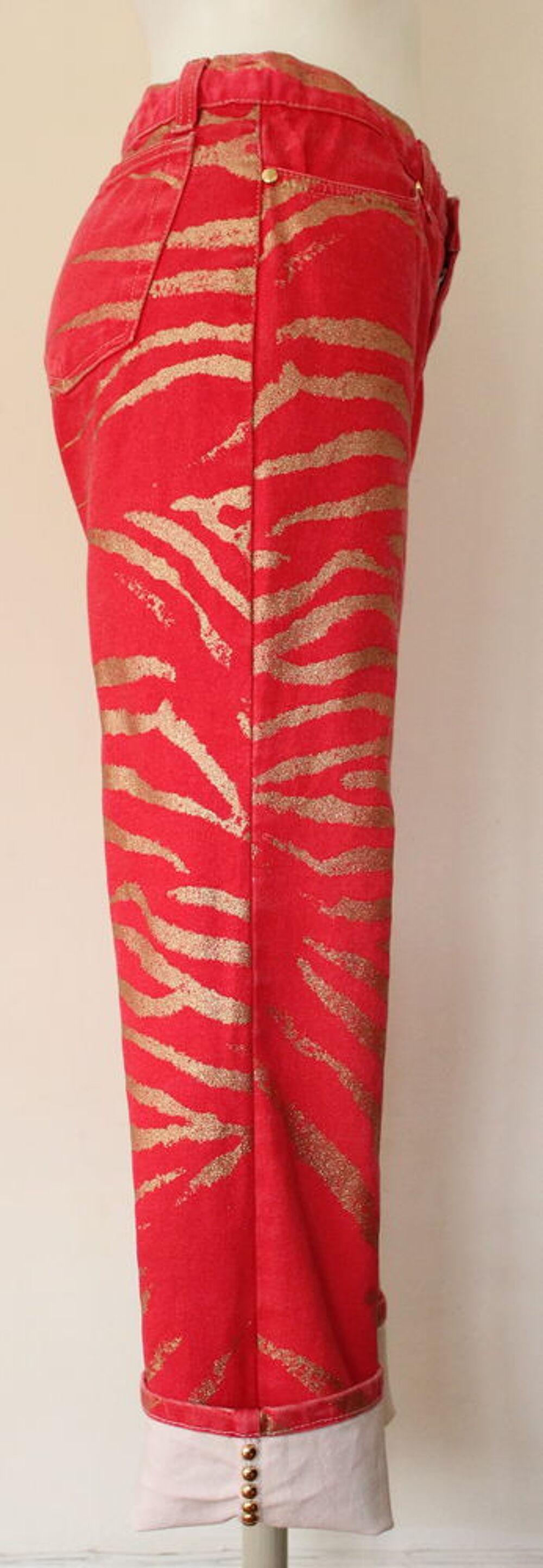 Pantalon jean tigre or ROBERTO CAVALLI T.S Vêtements