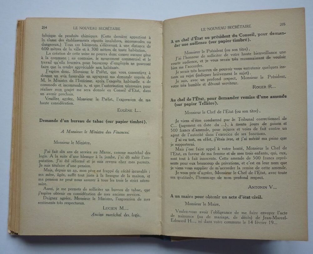 LE NOUVEAU SECR&Eacute;TAIRE Mod&egrave;les correspondances vintage 1941 Livres et BD