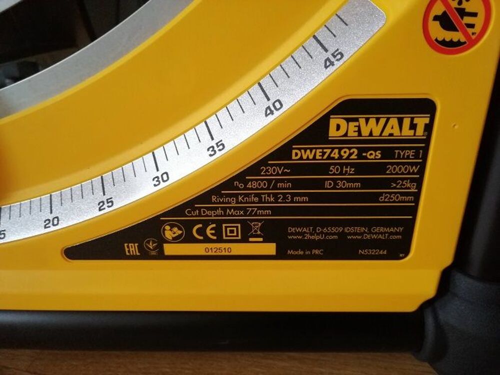 Scie sur table Dewalt 7492 Bricolage