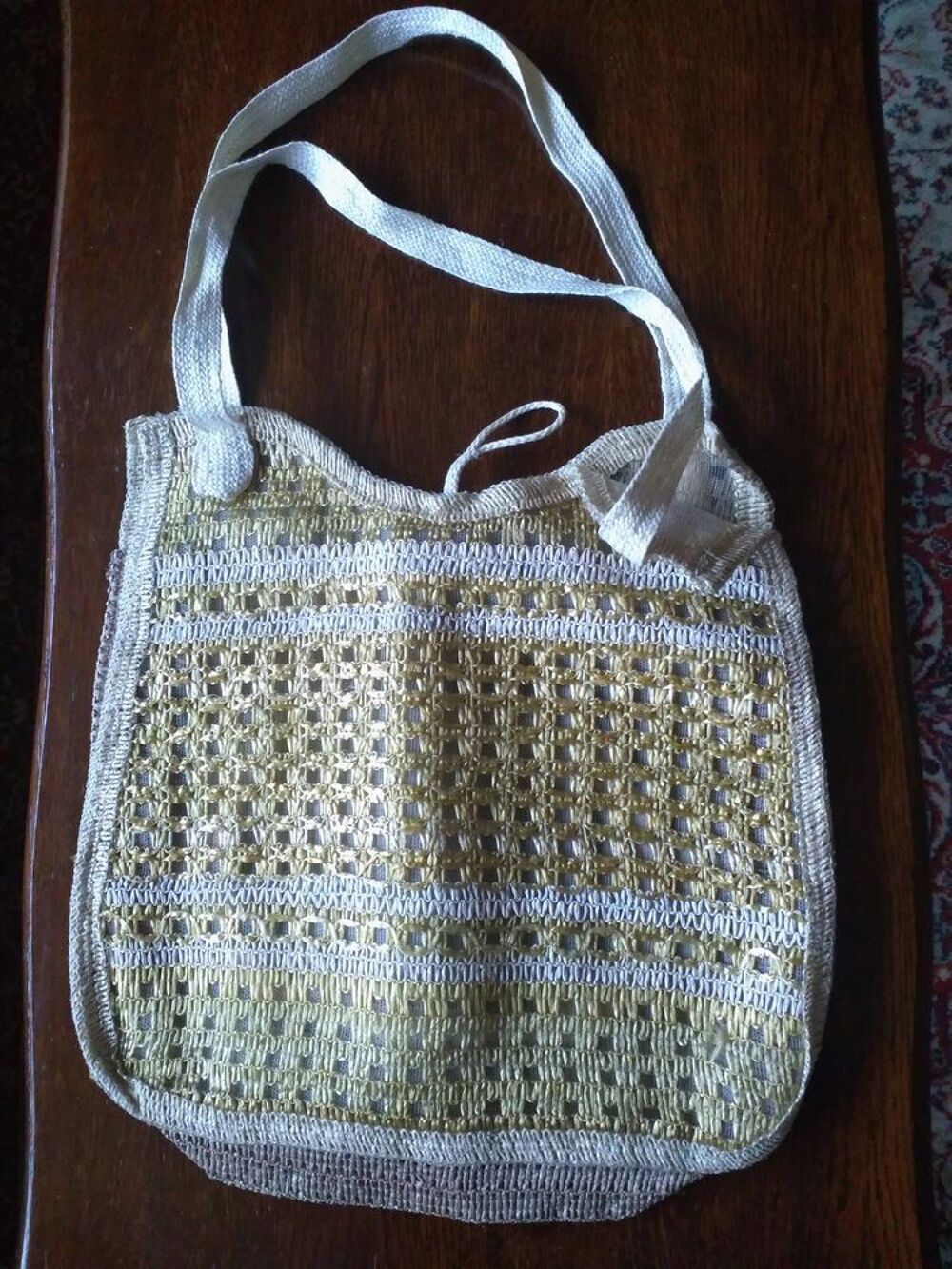 sac en paille jaune avec motifs Maroquinerie