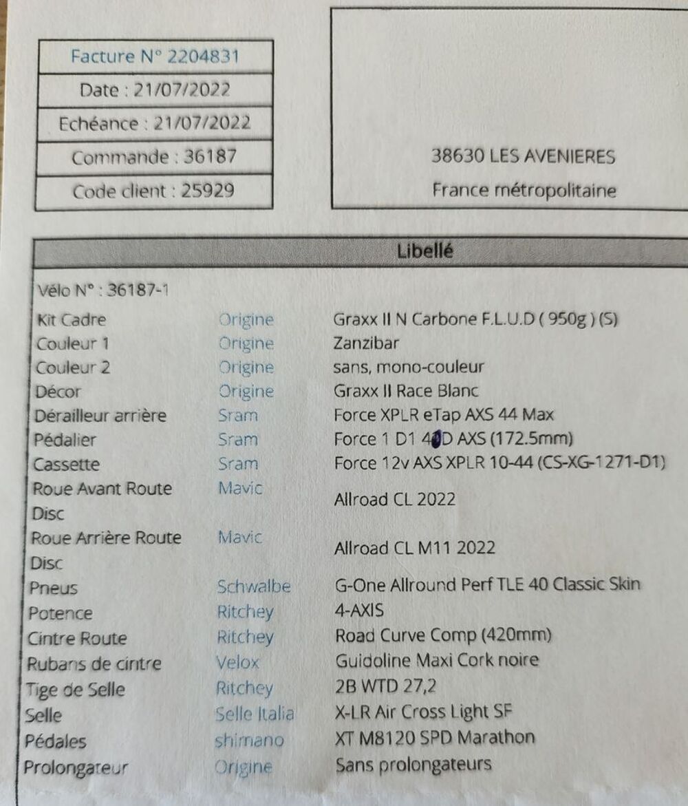 V&eacute;lo gravel origine Vélos