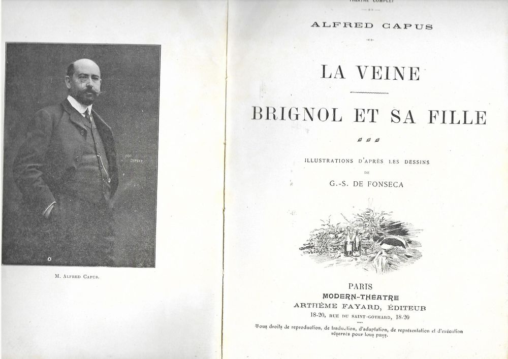 livre , La Veine , Brignol et sa Fille Alfred Capus Livres et BD