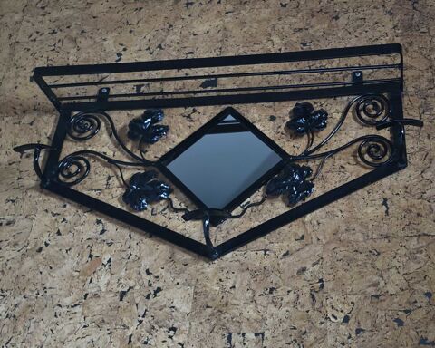 Miroir porte manteau vintage noir en mtal 15 Saint-Martin-de-Crau (13)