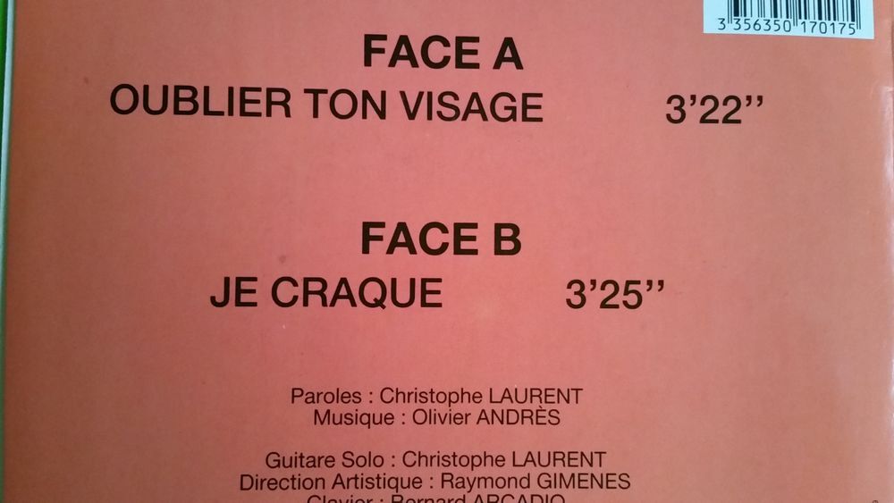 CHRISTOPHE LAURENT 45T * CD et vinyles