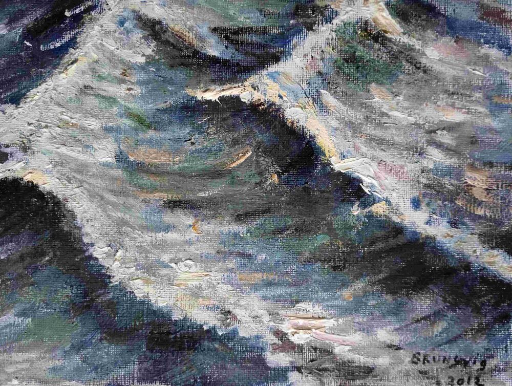 Tableau huile sur toile bateau dans la temp&ecirc;te Décoration