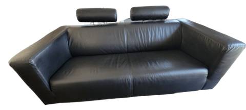 Canap� noir 3 places avec repose-t�te. 145 Soissons (02)