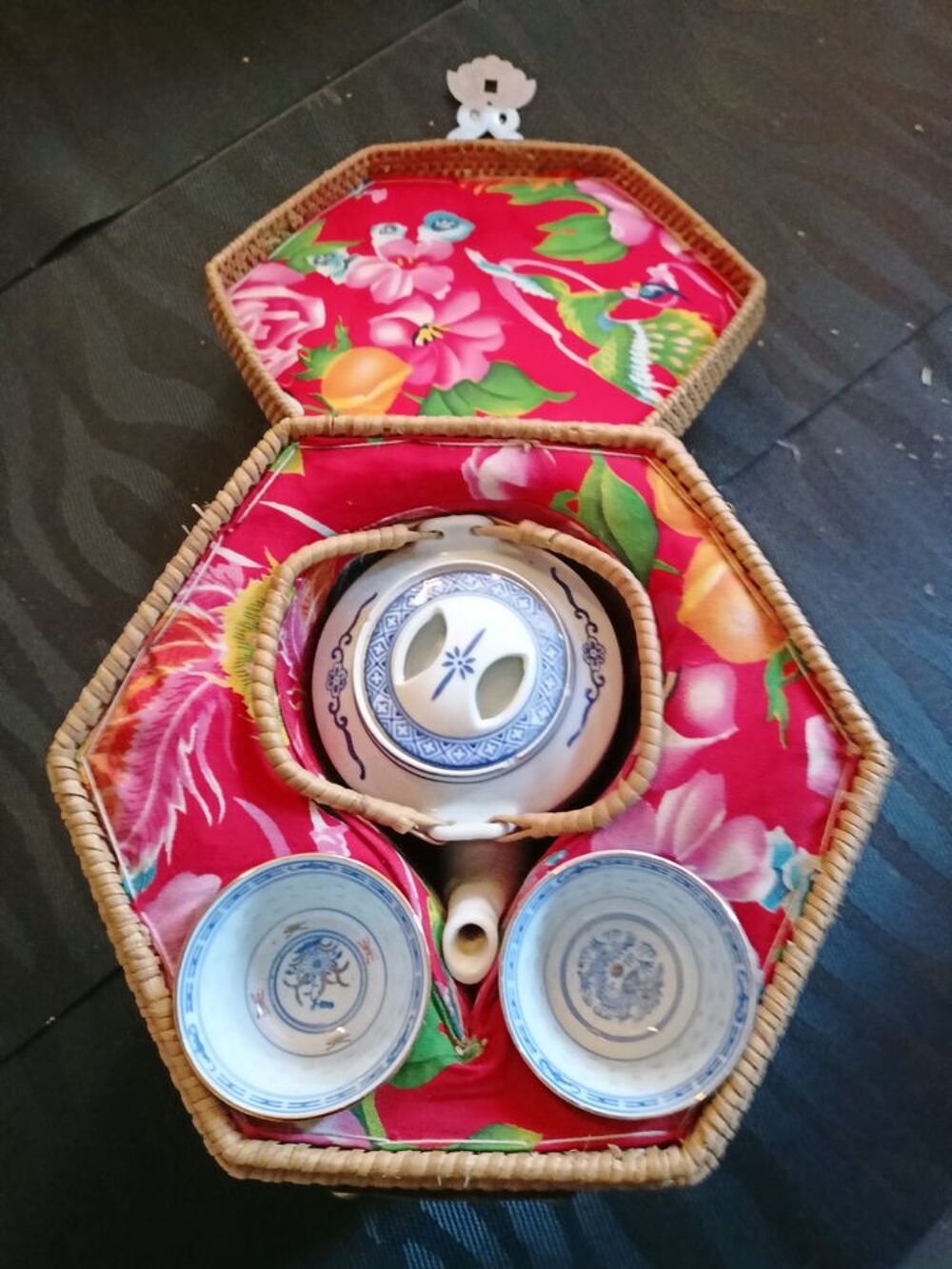 Panier &agrave; th&eacute; en Osier de voyage Décoration