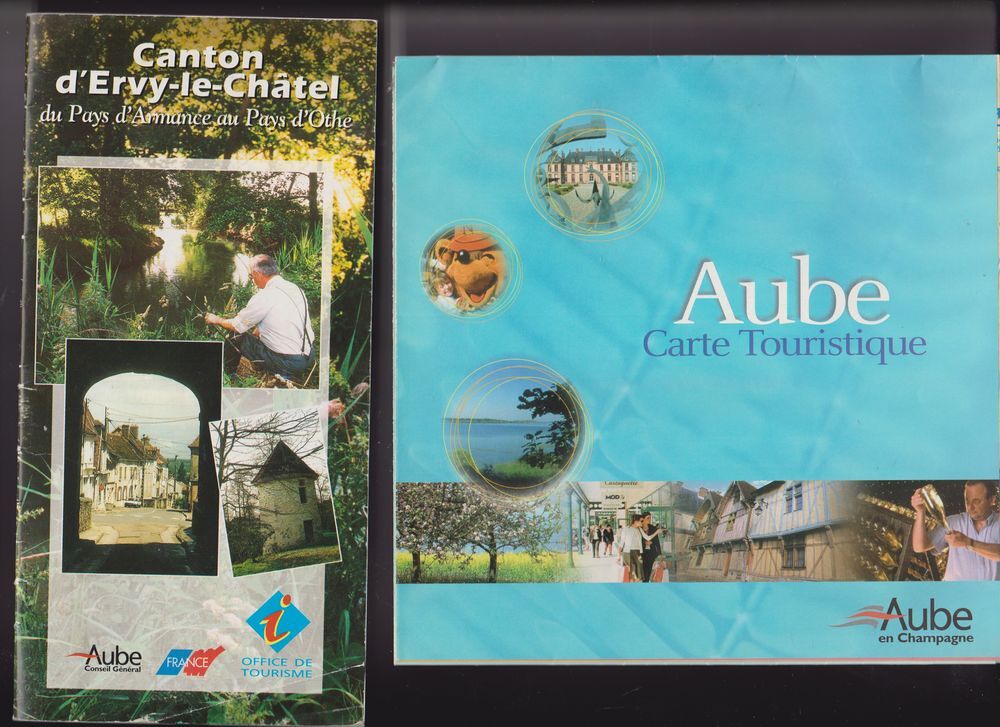 Carte touristique Aube, canton d'Ervy, Auxon... (10) 