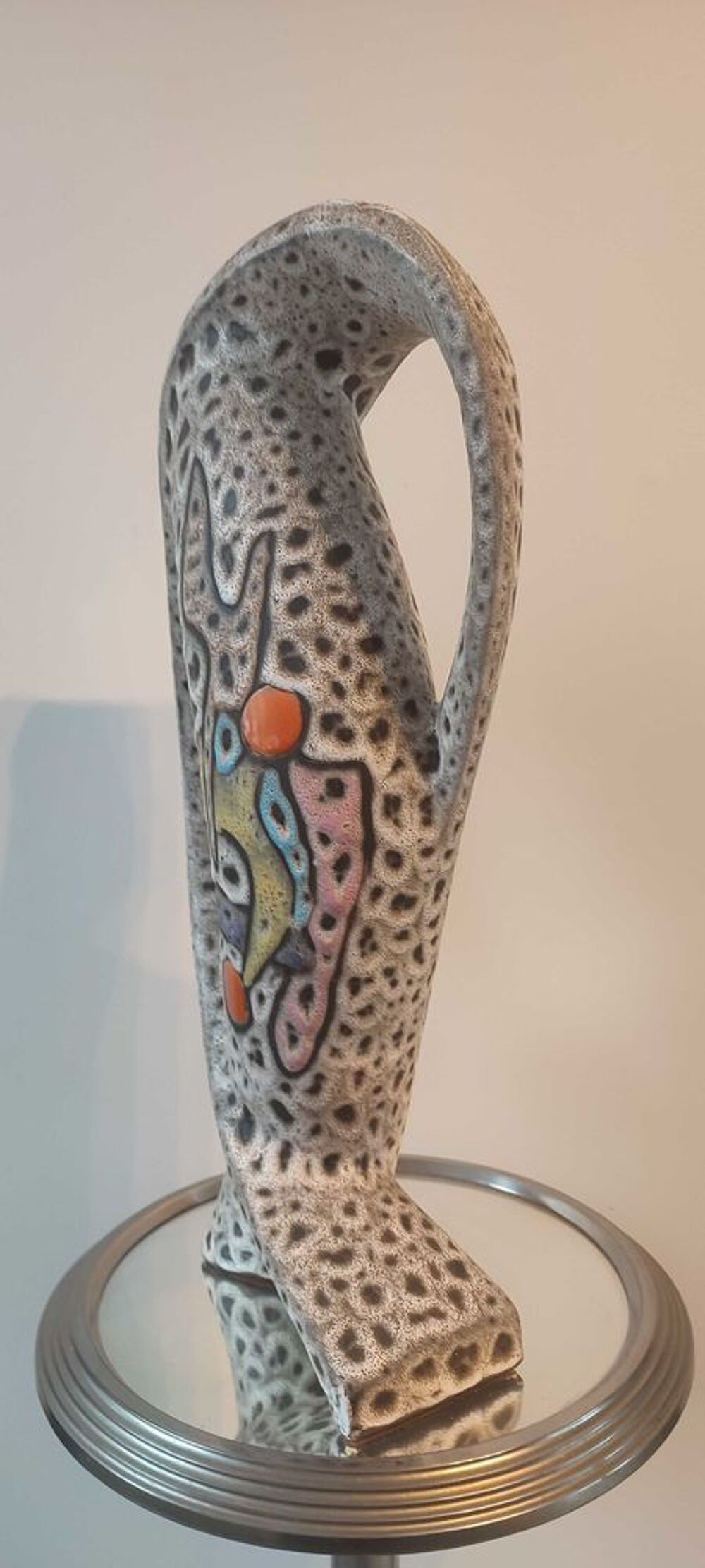 Vase Sculptural en C&eacute;ramique (43cm) Marius BESSONE Vallauris 