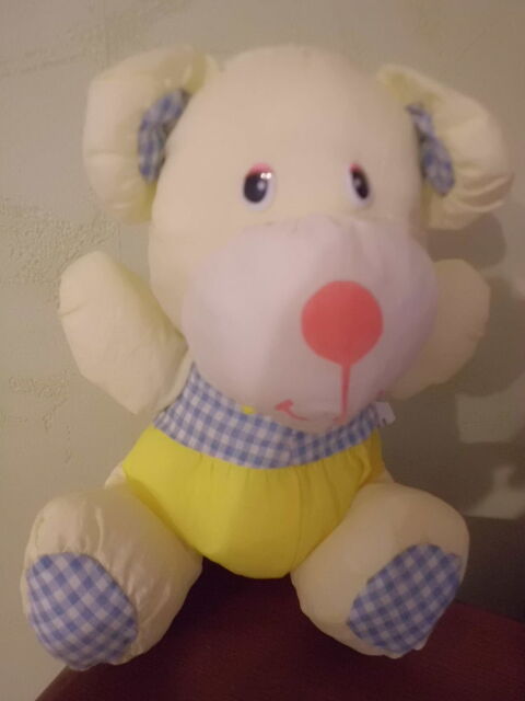 ours puffalump souris vichy bleu et jaune peluche 28 cm 18 Oignies (62)