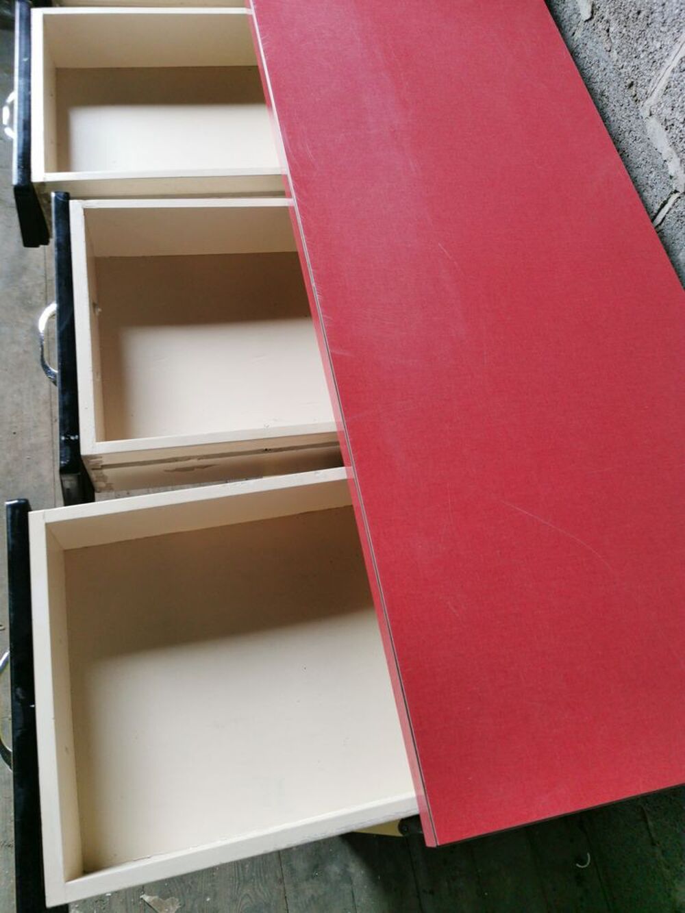Buffet de cuisine en formica jaune vintage de 1960 - 2m Meubles