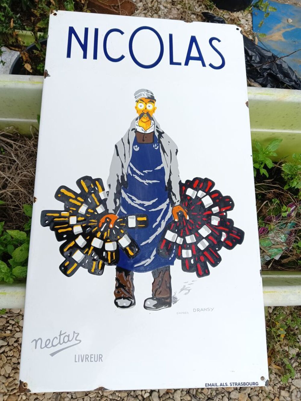 plaque &eacute;maill&eacute;e vins Nicolas EAS 