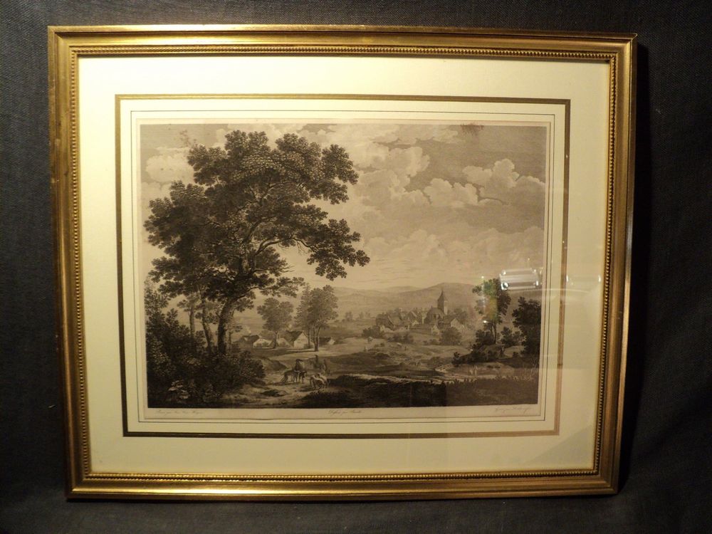 Gravure Sc&egrave;ne Bucolique Jean Van Hagen Duthenofer. 